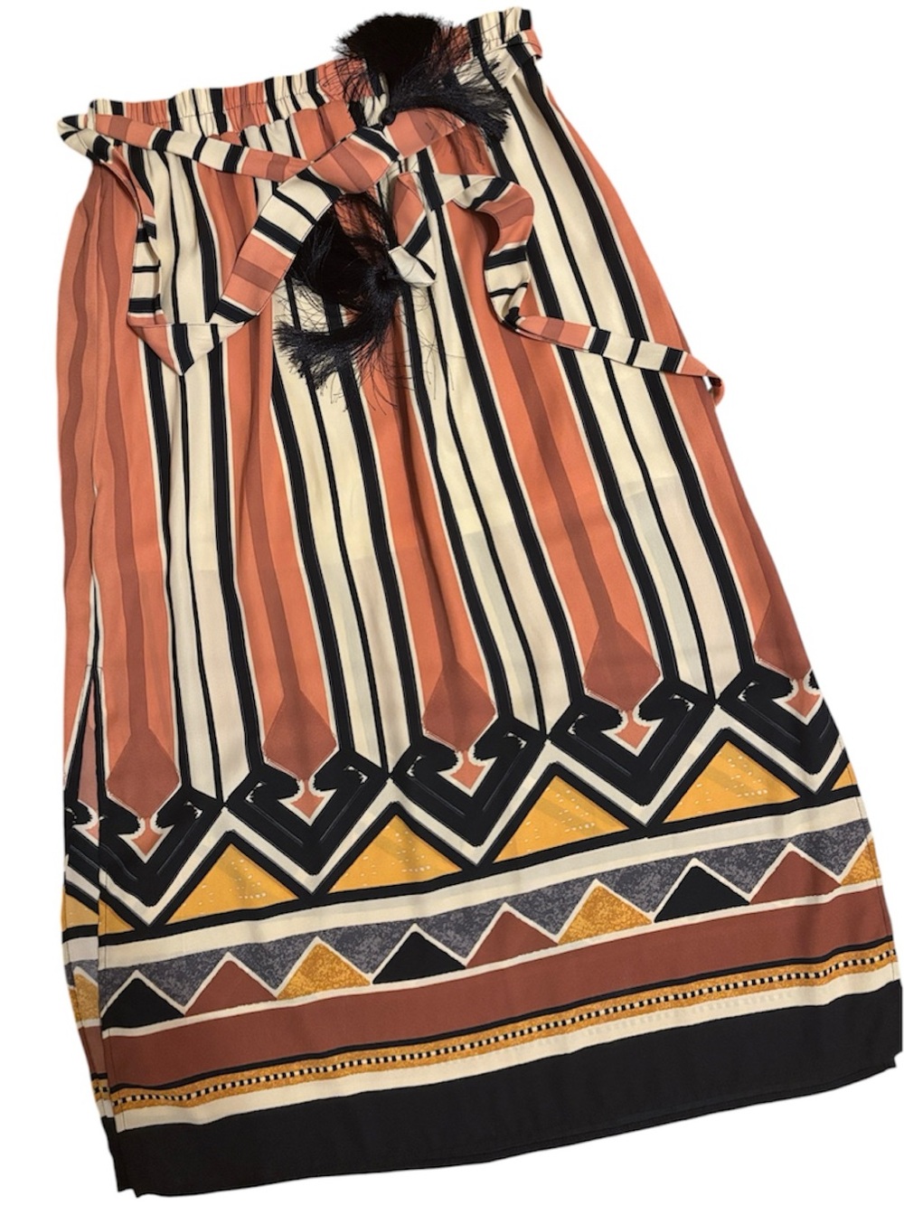 H & M Striped Midi Skirt